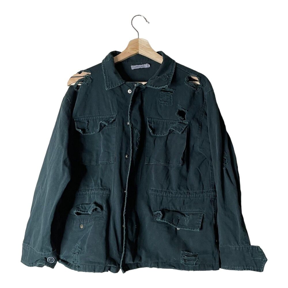 Women’s Carmar Army Green Ultra  Distressed Jacket Size M